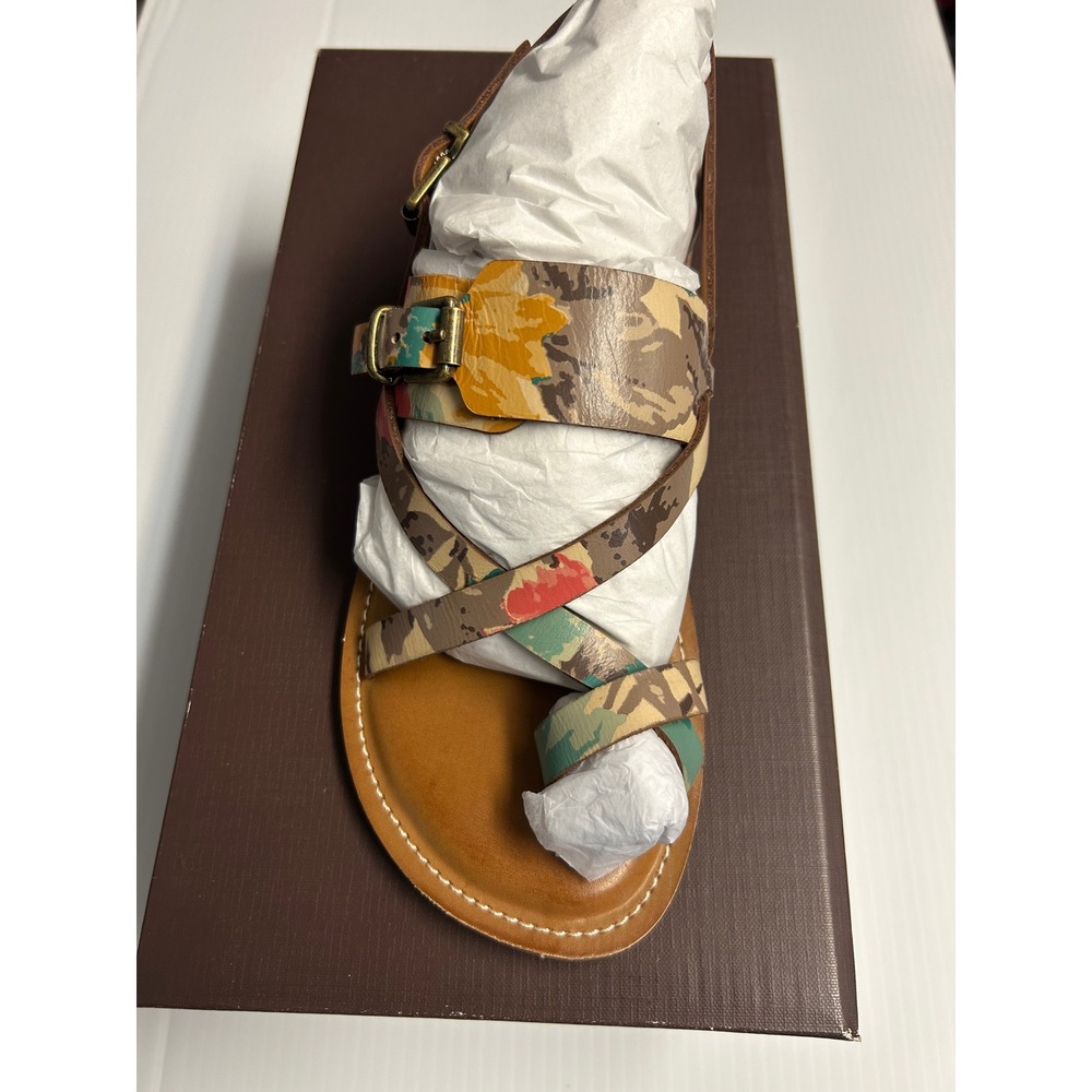 Patricia Nash Gladiator Fidella First Bloom Toe Leather Floral Sandals 5.5 BOHO